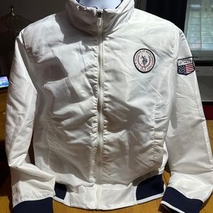 NWOT, US Polo Association jacket, white/navy, Men’s XXL